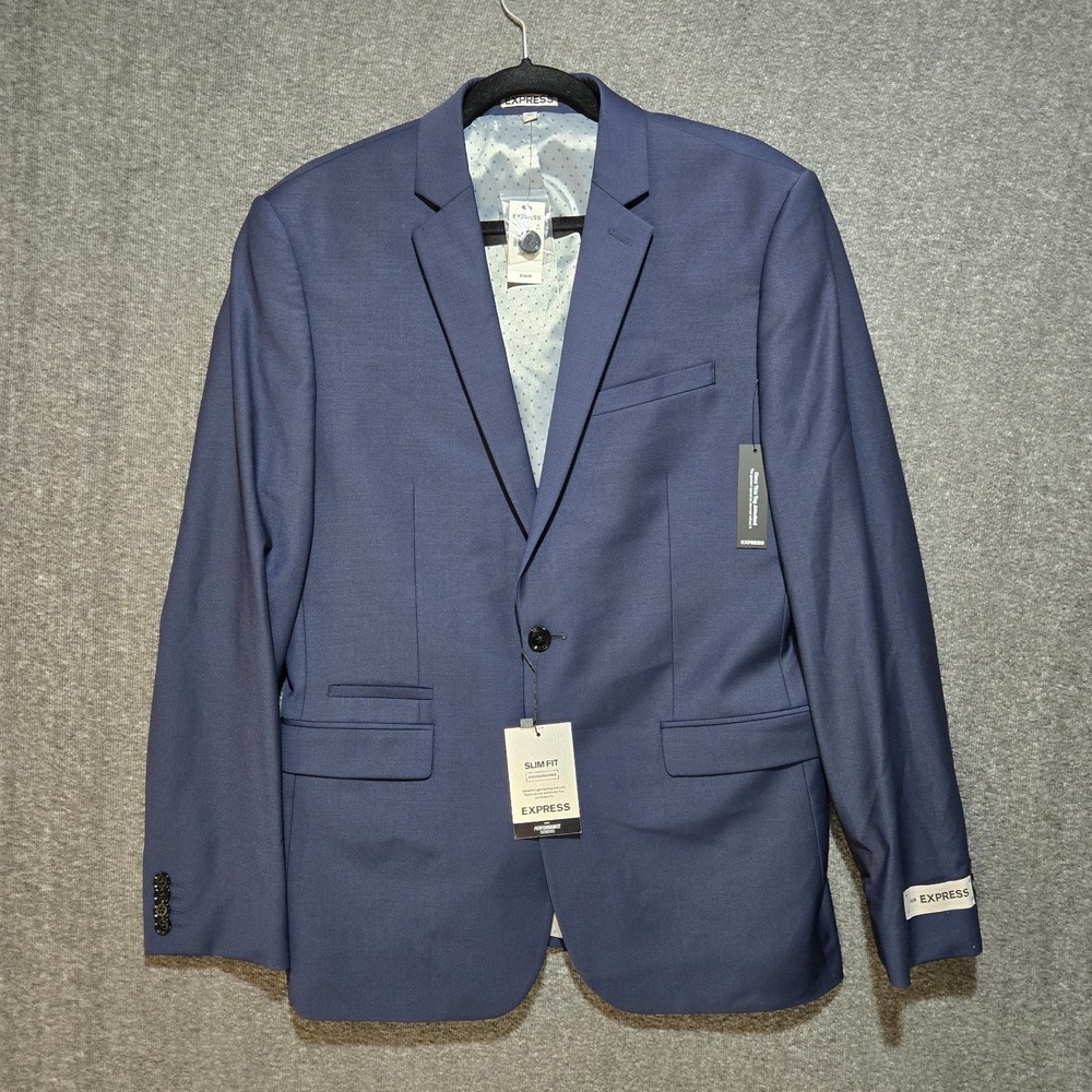 Express Photographer Slim Fit Mens Blazer Sport Coat Jacket 40R Blue NWT $298.00